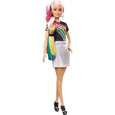 Barbie Gökkuşağı Renkli Saçlar Bebeği FXN96