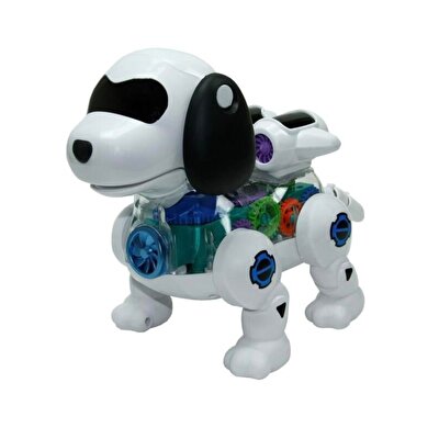 Işıklı, Müzikli ve Hareketli Beyaz Robot Köpek