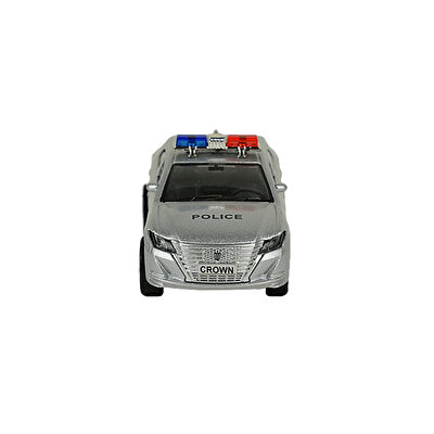 Sesli Işıklı Metal Çek Bırak Polis Arabası Gri