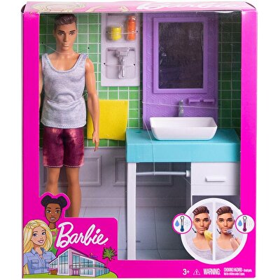 Barbie Yakışıklı Ken Bebek ve Aksesuarları Banyo Temalı FYK53