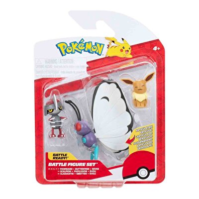 Pokemon Battle 3'lü Fi̇gür Seti̇ Pawniard Butterfree Eevee
