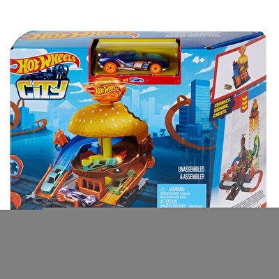 Hot Wheels Şehir Hayatı Serisi Hamburger Restoranı Oyun Seti HDR26