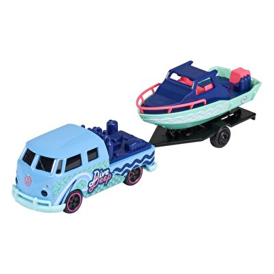 Majorette Volkswagen Römorklu Oyuncak Araba  Volkswagen T1 Mavi
