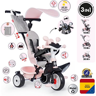 Smoby Baby Driver 3'ü 1 Arada Üç Tekerlekli Bisiklet