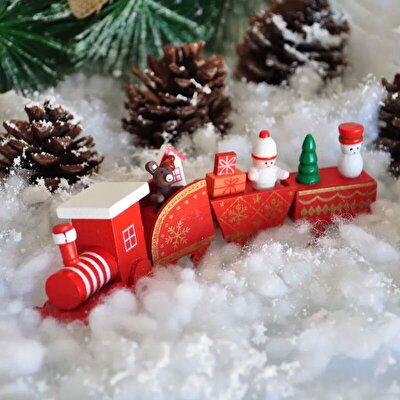 Yılbaşı Ahşap Süslü Tren 1