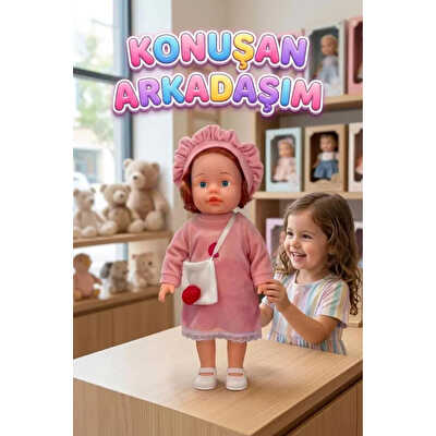 Konuşan Ezgi Pembe Elbiseli Et Bebek 50 Cm