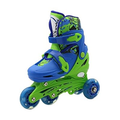 Işıklı Paten Mavi Yeşil M Beden 35-38