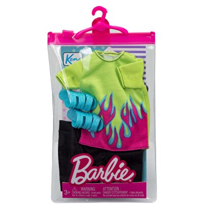 Barbie Ken Bebek Kıyafet Koleksiyonu Pembe Alevli Tişört HBV40