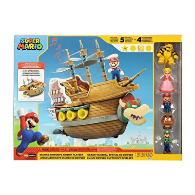 Ni̇ntendo Super Mari̇o Deluxe Oyun Seti̇ Bowser shi̇p Dahi̇l 5 Fi̇gür 6.5 Cm