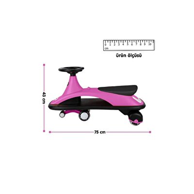 Sesli ve Işıklı Royal Swing Car Pembe