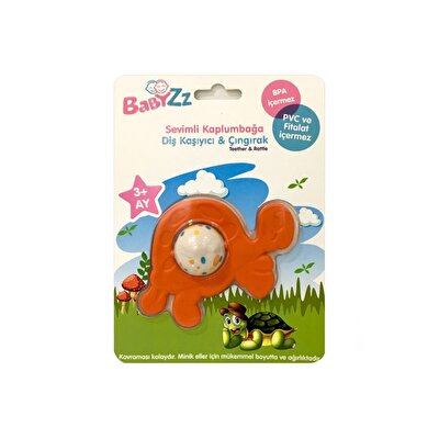 LC Sevimli Kaplumbağa Diş Kaşıyıcı Çıngırak Turuncu