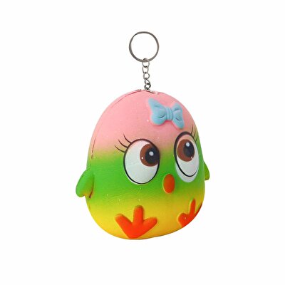 Büyük Squeeze Anahtarlık Pembe Yeşil Civciv