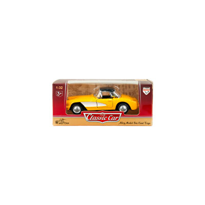 Die Cast 1:32 Klasik Roadster Çek Bırak Araba Sarı
