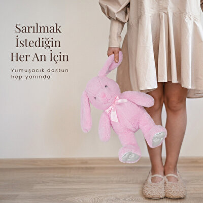 Pembe Peluş Tavşan 50 Cm