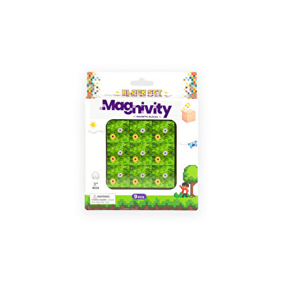 Magnivity Manyetik Bloklar Çiçekli Çim Desenli Blok 9 Parça