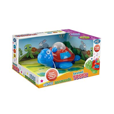 Sesli ve Işıklı Çarp Dön Sevimli Tospik Eğitici Kaplumbağa Mavi