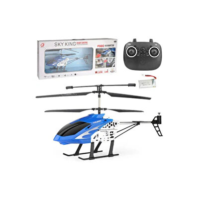 Işıklı Şarjlı 2.4 GHz Uzaktan Kumandalı Helikopter Mavi