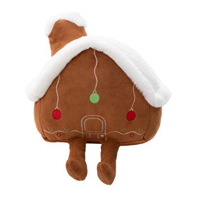 Yılbaşı Ginger Home Şekilli Kırlent Peluş