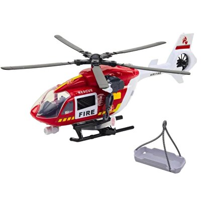 Pervaneli Işıklı ve Sesli Sürtmeli İtfaiye Helikopteri 30 Cm