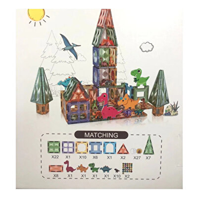 Dinozor Parkı Manyetik İnşa Blok Seti 98 Parça