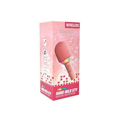 Doppler Rainbow Karaoke Pembe Mikrofon