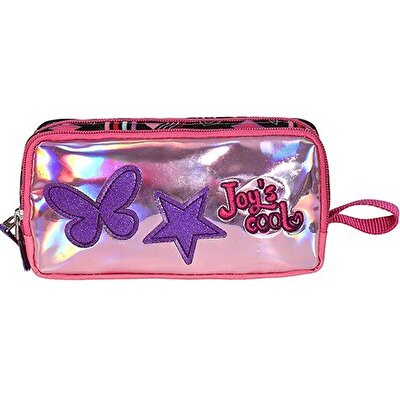 Joy's Cool Çift Bölmeli Aynalı Kelebek Siyah Kalem Kutusu