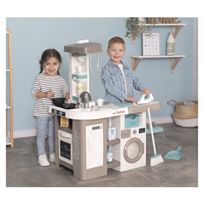 Smoby Tefal 2in1 Sesli Çamaşır Makineli Mutfak Seti
