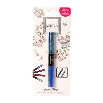 Lukky 2'si 1 Arada Maskara ve Kirpikler Simi Mavi