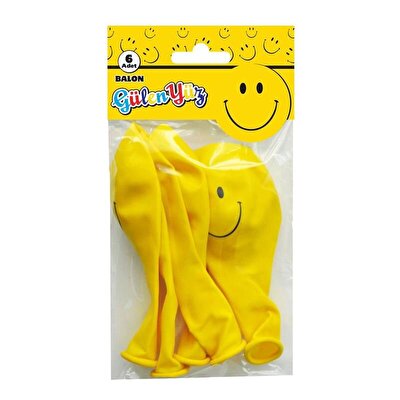 Gülen Surat Poşet İçi̇ 6'lı Balon