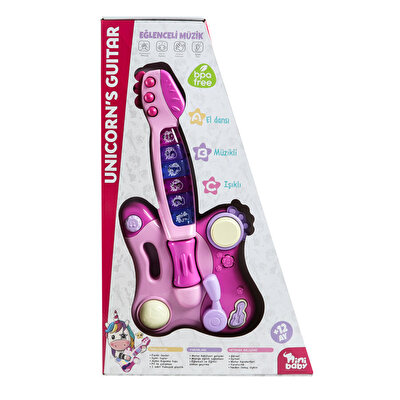 Erdem Sesli Işıklı Gitar Pembe