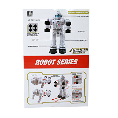 Sesli ve Işıklı Sporcu Beyaz Robot