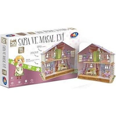 Pal Oyuncak 3D Puzzle 96 Parça Sara ve Masal Evi