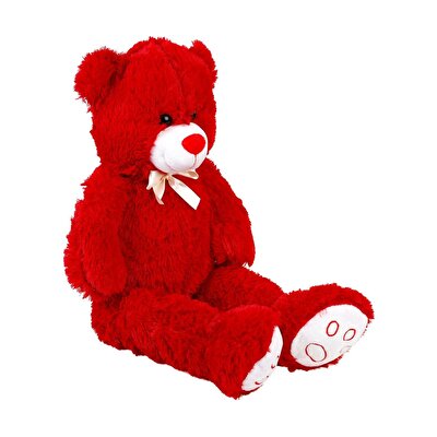 Papyonlu Peluş Ayı Kırmızı 75 cm.