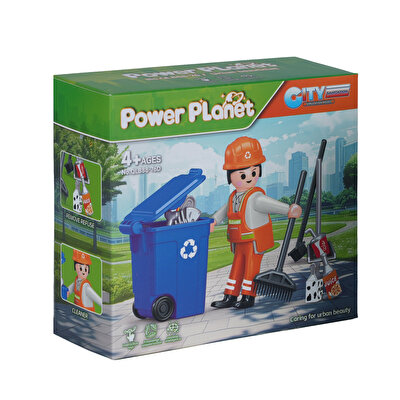 Power Planet Temizlik Görevlisi Figürlü Yapı Blok Oyuncak Seti D