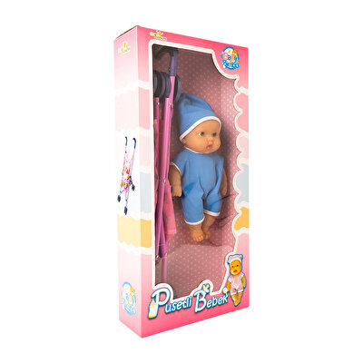 Baston Pusetli Bebek Mavi Tulumlu