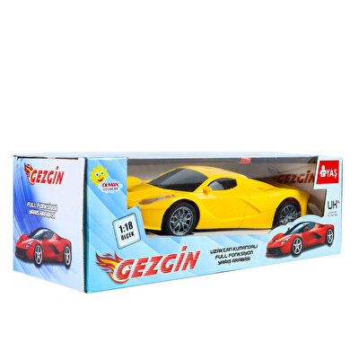 1:18 Pilli Uzaktan Kumandalı Full Fonksiyon Sarı Gezgin Araba