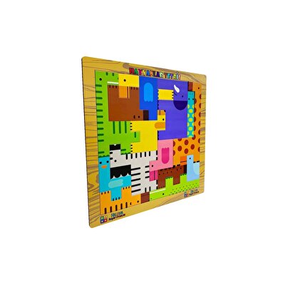 Eğitici Ahşap Oyuncak Hayvanlar Animals Puzzle Tetris
