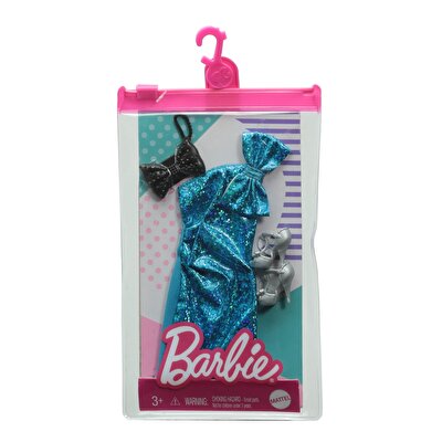 Barbie'nin Kıyafet Koleksiyonu Mavi Pullu Elbise GRC01