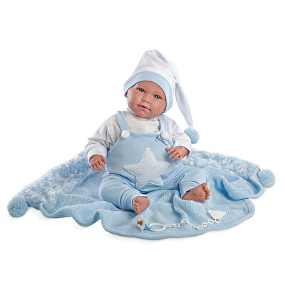 Llorens Lalo Pijama Toquilla Azul Sesli 35 cm.