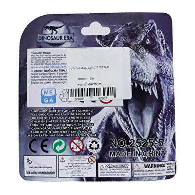 Metal Arabalı Jurassic Era Kauçuk Dinozor Seti Sarı