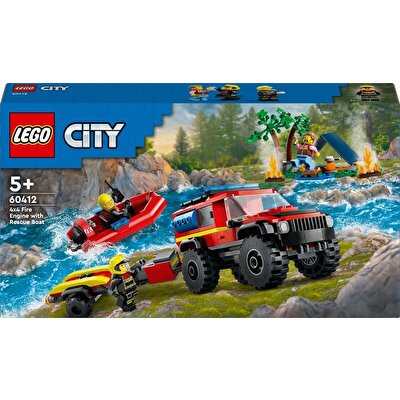 LEGO City 4x4 Kurtarma Botlu İtfaiye Kamyonu 60412