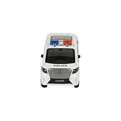 Sesli Işıklı Metal Çek Bırak Polis Arabası Beyaz