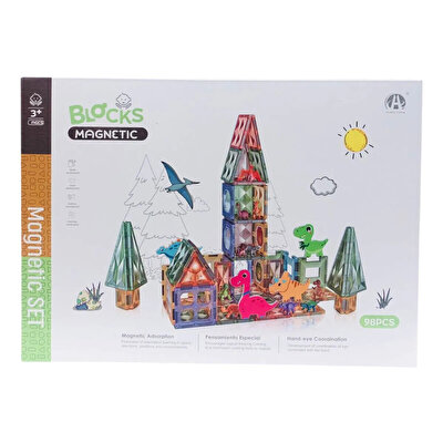 Dinozor Parkı Manyetik İnşa Blok Seti 98 Parça