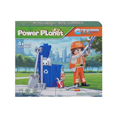 Power Planet Temizlik Görevlisi Figürlü Yapı Blok Oyuncak Seti C