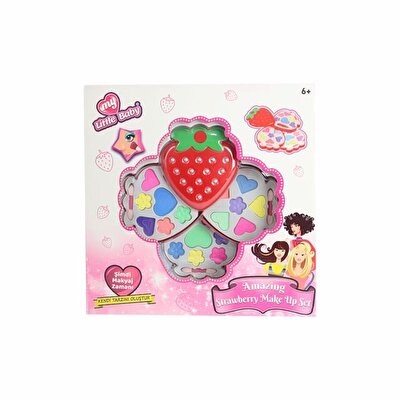 Çilek Kutulu Üçlü Makyaj Seti Kırmızı Çilek