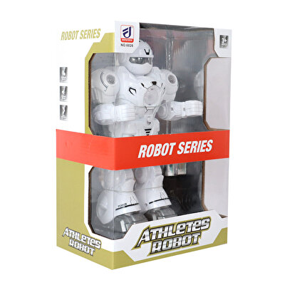 Sesli ve Işıklı Sporcu Beyaz Robot