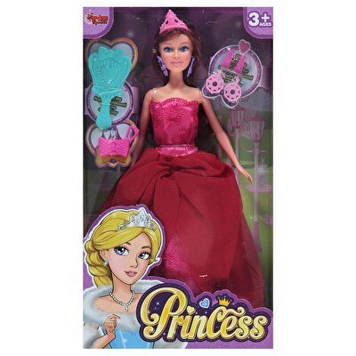 Aksesuarlı Kırmızı Elbi̇seli̇ Prenses Bebek