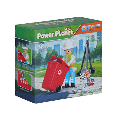 Power Planet Temizlik Görevlisi Figürlü Yapı Blok Oyuncak Seti A