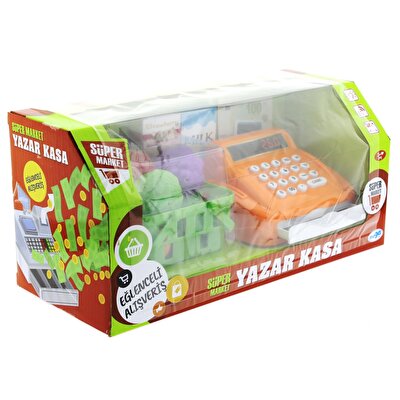 Turuncu Yazar Kasalı Market Seti