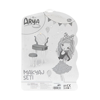 Arya Makyaj Masası Seti Üçgen Desen Elbiseli